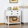 HOMCOM Sideboard Buffet Cabinet with Storage, Modern Coffee Bar Cabinet with 4 Drawers and Slatted Bottom Shelf, Console Table for Kitchen, Living Room, Dining Room, Hallway, White view 4