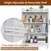 VEIKOUS Over The Toilet Storage Organizer and Small Freestanding Cabinet W/Adjustable Shelf & Storage Rack, Bathroom Space Saver, White view 4