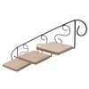 1pc Wall Hanging Flower Stand Planter Ladder Balcony Flower Board Decorative Corner Shelves Wall Room Iron Art Retro Decor Home Flower Rack Wood Bookcase Office Against The Wall view 1