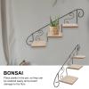 1pc Wall Hanging Flower Stand Planter Ladder Balcony Flower Board Decorative Corner Shelves Wall Room Iron Art Retro Decor Home Flower Rack Wood Bookcase Office Against The Wall view 2