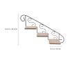 1pc Wall Hanging Flower Stand Planter Ladder Balcony Flower Board Decorative Corner Shelves Wall Room Iron Art Retro Decor Home Flower Rack Wood Bookcase Office Against The Wall view 3