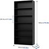 FOTOSOK 6-Tier Open Bookcase and Bookshelf, Freestanding Display Storage Shelves Tall Bookcase for Bedroom, Living Room and Office, Black view 3