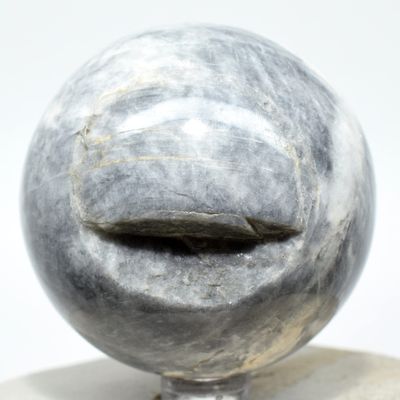 61mm Black Moonstone Sphere Natural Sparkling Mineral Ball Feldspar Crystal Polished Stone - India + Stand