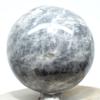 61mm Black Moonstone Sphere Natural Sparkling Mineral Ball Feldspar Crystal Polished Stone - India + Stand view 3