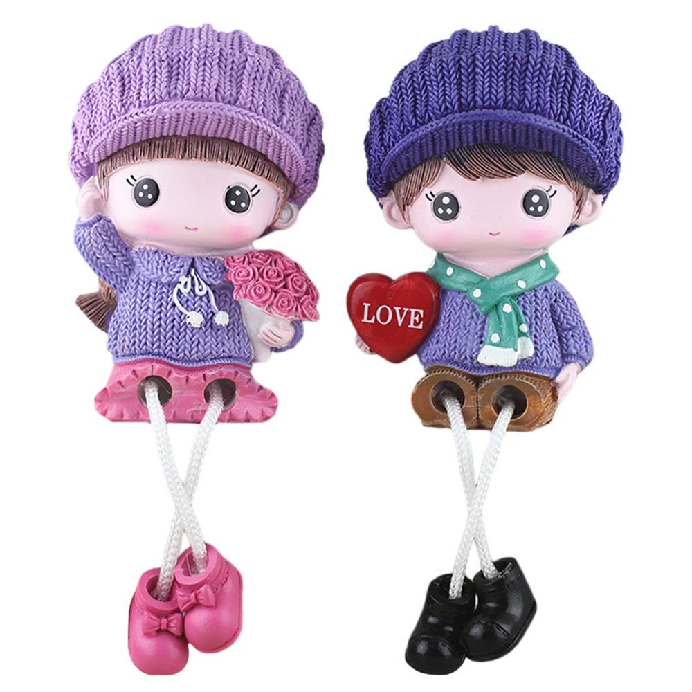 ABOOFAN 2 Pcs Hanging Feet Couple Doll Couple Garden Sculpture Decor Desk Topper Valentines Day Statue Boys Suit Miniature Figurines Doll Resin The Lover Lovers