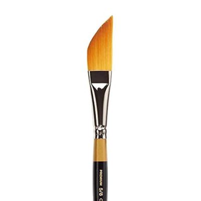 KINGART Premium Original Gold 9800-3/4 Dagger Striper Series Artist Brush, Golden Taklon Synthetic Hair, Short Handle, for Acrylic, Watercolor, Oil and Gouache Painting, Size 3/4"