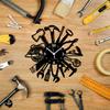 Instant Karma Clocks Wall Clock  Carpenter Artist Masonry Plumber Mechanic Garage Tools, HDF Wood, 12inch view 2
