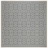 SAFAVIEH Washable Rug Outdoor Beach House Collection - 4' Square, Cream & Blue, Non-Shedding & Easy to Clean, Ideal for Patio, Backyard, Mudroom (BHS134N) view 3