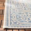 SAFAVIEH Washable Rug Outdoor Beach House Collection - 4' Square, Cream & Blue, Non-Shedding & Easy to Clean, Ideal for Patio, Backyard, Mudroom (BHS134N) view 4