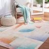 SAFAVIEH Washable Rug Paint Brush Collection - 3'3" x 5'3", Pink & Blue, Slip Resistant & Easy to Clean, Ideal for Living Room, Bedroom, Nursery, Kids Playroom, Dining Space (PTB189U) view 1
