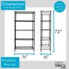 BIRDROCK HOME 5-Tier Wire Shelving, Flat Black, Heavy Duty Shelf, Wide Adjustable Rack Unit, Kitchen Storage view 3