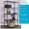 BIRDROCK HOME 5-Tier Wire Shelving, Flat Black, Heavy Duty Shelf, Wide Adjustable Rack Unit, Kitchen Storage view 4
