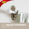 Command Curtain Rod Hooks, Large, Brushed Nickel, 2-Hooks, 2-Strips, 2-Pack, Decorate Damage-Free view 3