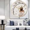 BcofoA Wall Clock Chinese Style Ancient Rhyme Fashion Art Silent Wall Clock Home Living Room Dining Room Decoration Clock Wall Hanging Ethnic Style Clock, Ultra-Quiet.(Style 7,12in/30.5cm) view 4
