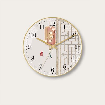 BcofoA Wall Clock Silent Non-Ticking Chinese Ancient Rhyme Fashion Art Mute Wall Clock Home Living Room Dining Room Decoration Clock Wall Hanging Ethnic Style Clock.(Style 1,10in/25.5cm)