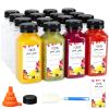 Moretoes 50pcs 8oz Juice Bottles, Plastic Bottles with Caps, Bulk Clear Beverage Containers for Juicing Drinking Milkshake Tea and Other Beverages view 1