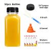 Moretoes 50pcs 8oz Juice Bottles, Plastic Bottles with Caps, Bulk Clear Beverage Containers for Juicing Drinking Milkshake Tea and Other Beverages view 3