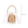 Zerodeko Cartoon Rattan Woven Storage Basket for Boys and Girls Adorable Bunny Handbag Versatile Decorative Basket for Boy Girl Rooms Photo Props and Travel Activities view 2