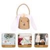 Zerodeko Cartoon Rattan Woven Storage Basket for Boys and Girls Adorable Bunny Handbag Versatile Decorative Basket for Boy Girl Rooms Photo Props and Travel Activities view 3