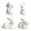 4Pcs Easter Rabbit Figurine Ceramic Bunny Statues Mini Garden Ornaments Easter Party Decor for Lawn Table Office view 1
