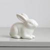 4Pcs Easter Rabbit Figurine Ceramic Bunny Statues Mini Garden Ornaments Easter Party Decor for Lawn Table Office view 3