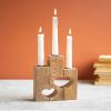 Kalalou NGA1437 Triple Reclaimed Heart Taper Candle Holder, 9-inch Height view 1