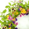 Artificial 20" Spring Summer Wreath with Pansy Flower,Yellow Daisy,Rose Leaf,Eucalyptus Leaf,Fern Branch for Front Door Indoor Outdoor Farmhouse Wall Window Festival Wedding Decor,Gift Box Included view 4