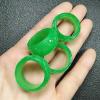 SMDSAZ Real Green Jade Ring Men and Women Rings Hand-Carved Exquisite Jadite Ring Jade Jewelry Jade Gift (Ring Size : Inner diameter16mm) view 1