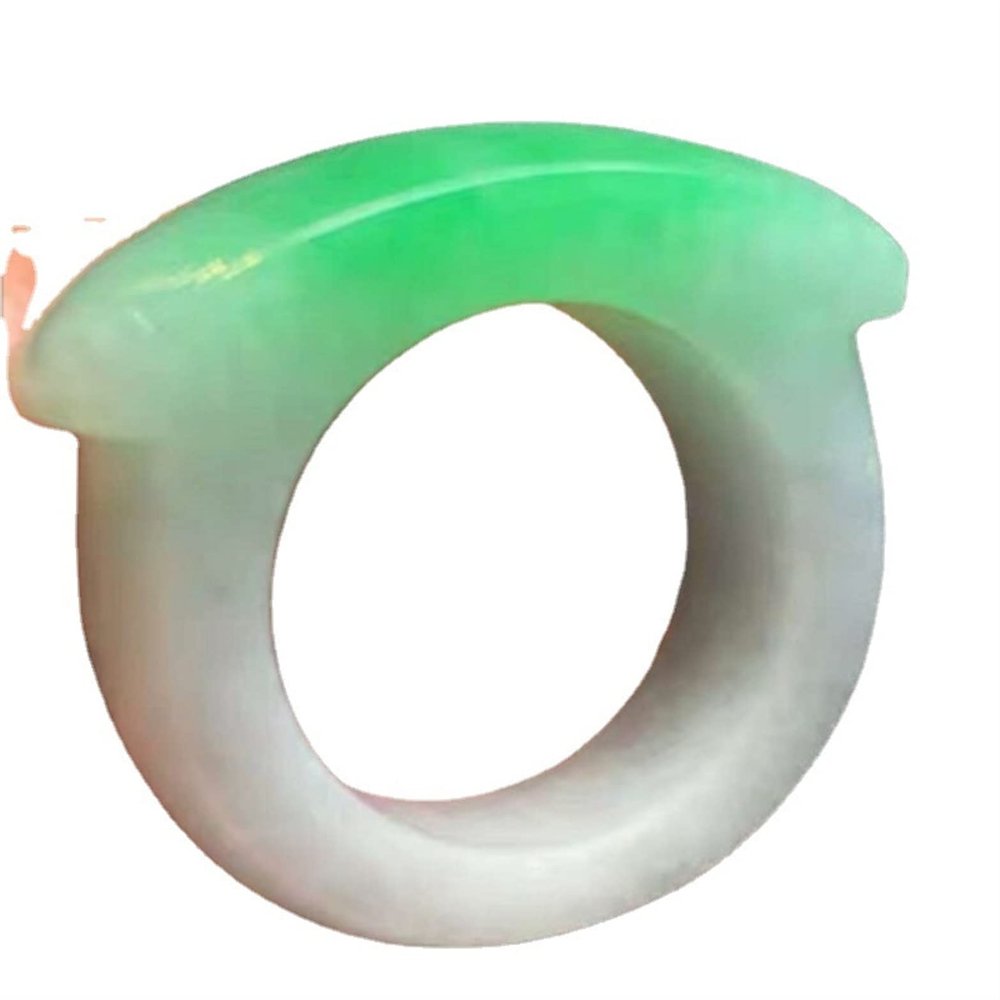 Jadeite Ring, Saddle, Jadeite Ring, Jade Jewelry (Size : Inner diameter18mm)