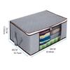 5665 Large Capacity Clothes Storage Bag Organizer with Reinforced Handle Thick Fabric for Comforters, Blankets, Bedding, Foldable with Sturdy Zipper, Clear Window, 2 Pack, Grey and Blue view 3