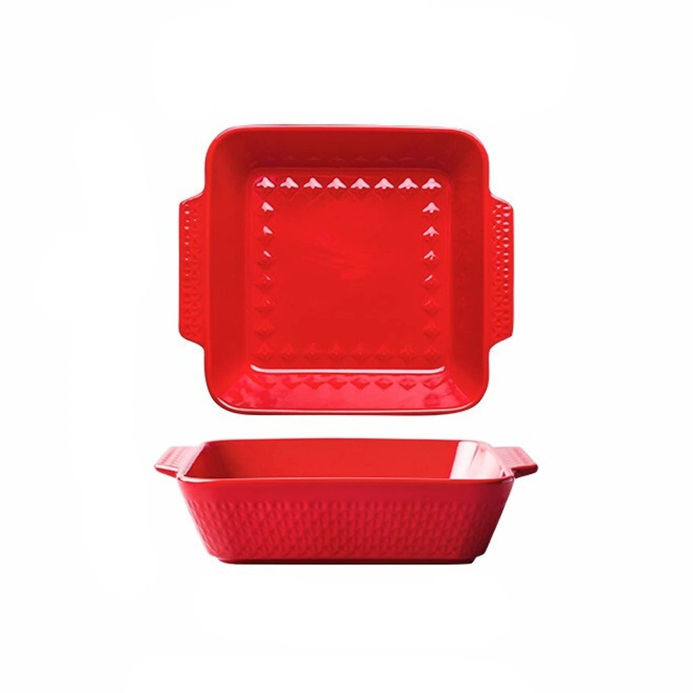 Baking Dish Binaural Baking Pan Baking Bowl Ceramic Large Baking Rice Bowl Pan Cheese Baking Pan Rectangular Baking Baking Bowl Pan Casserole Dish (Color : A, Size : Small)