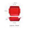 Baking Dish Binaural Baking Pan Baking Bowl Ceramic Large Baking Rice Bowl Pan Cheese Baking Pan Rectangular Baking Baking Bowl Pan Casserole Dish (Color : A, Size : Small) view 2