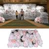 6Pcs Flowers Wall Panel 24x16 3D Flower Wall Decor Silk Flowers for Wedding Photograhpy Venue Peony Plant Artificial Flower Mat Patio Greenery Flower Pillar for Home Garden - Pink & Blue Rose view 4