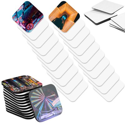 48 Pieces Sublimation Magnet Blanks Personalized Square Refrigerator Magnet and Soft Magnetic Sticker for DIY Craft Microwave, Office, Door Decor, Souvenirs, Gifts (5 x 5 x 0.4 cm)