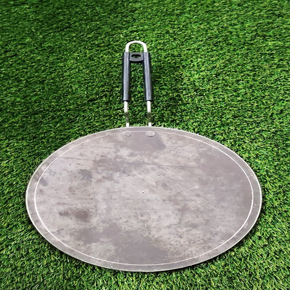 12.5 Inch Handmade Loha Iron Tawa For Roti/Chapati/Tikki/Paw Bhaji/Round Concave Tawa (Black) Designed for commercial purpose