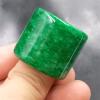 SMDSAZ Natural Green Jade 22MM Ring Jadeite Amulet Fashion Chinese Charm Jewelry Hand Carved Crafts Luck Gifts Women Men view 1