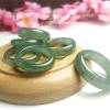 SMDSAZ Natural Hand-Carve Jade Emerald Oil Cyan Ring Fashion Jewelry Men Women Luck Gifts Amulet (Metal Color : Inner diameter17mm) view 2