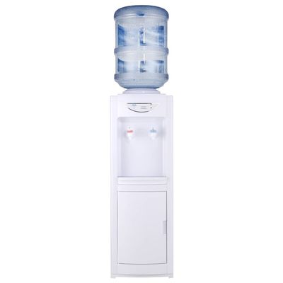RICA-J Top Loading Water Cooler Dispenser, 5 Gallon Hot & Cold Water Dispenser with Child Safety Lock, Built-in Storage Cabinet Freestanding Water Cooler for Home Office, White (RJ06VWD02B)