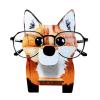 FLAUU Creative Animal Glasses Holder Handmade Wood Carved Animal Eyeglass Holder Stand Wooden Spectacle Frame Sunglasses Display Stand for Home Table Decor Office Desk Decor Accessories,Fox view 1