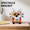 FLAUU Creative Animal Glasses Holder Handmade Wood Carved Animal Eyeglass Holder Stand Wooden Spectacle Frame Sunglasses Display Stand for Home Table Decor Office Desk Decor Accessories,Fox view 3