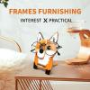FLAUU Creative Animal Glasses Holder Handmade Wood Carved Animal Eyeglass Holder Stand Wooden Spectacle Frame Sunglasses Display Stand for Home Table Decor Office Desk Decor Accessories,Fox view 4
