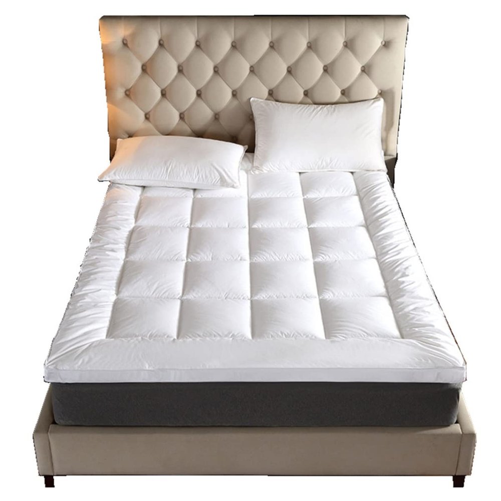 Twin Mattress Topper Extra Soft Mattress Pad Cover Pillow Top Matress Topper with Anchor Bands Quilted Fitted Mattress Protector for Single Bed Day Bed(180x200cm)