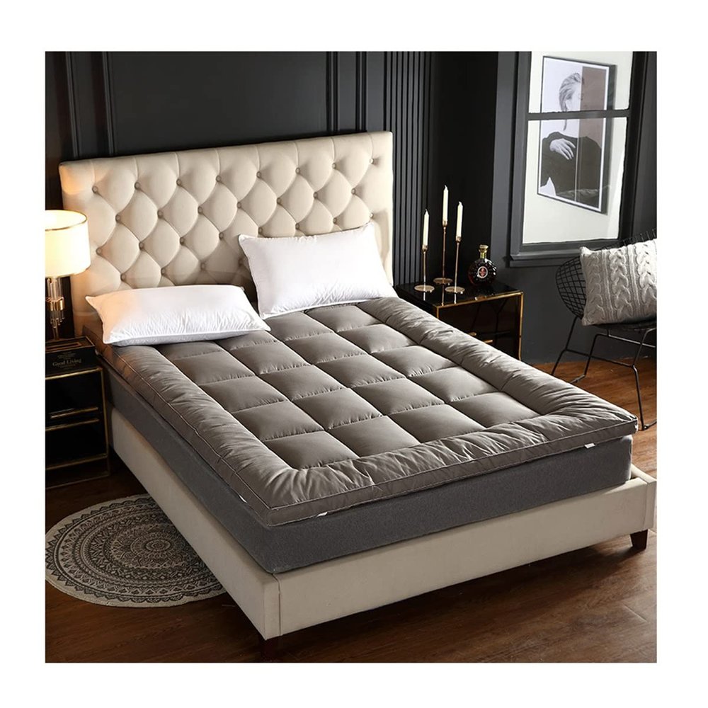 Mattress Topper Twin Pillow Top Mattress Cover Quilted Fitted Mattress Protector Single Cotton Top Cooling Mattress Pad Microfiber Fill for Single Bed(180x200cm)