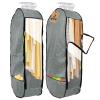 2PCS 50Garment Bags for Hanging Clothes,Chakera Large Breathable Garment Bag for Closet Storage with 10Gusseted,Clear Clothing Storage Garment Cover for Dress Sweater with Double Zipper,Grey view 1