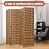 Giantex Room Divider, 6 Ft 4 Panel Handmade Rattan Room Divider, Wood Folding Screen Room Separating Divider, Freestanding Small Boho Room Dividers view 2