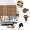 Giantex Room Divider, 6 Ft 4 Panel Handmade Rattan Room Divider, Wood Folding Screen Room Separating Divider, Freestanding Small Boho Room Dividers view 3