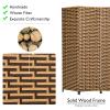 Giantex Room Divider, 6 Ft 4 Panel Handmade Rattan Room Divider, Wood Folding Screen Room Separating Divider, Freestanding Small Boho Room Dividers view 4