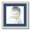 ArtToFrames 11x11 inch Off White Wash on Ash Picture Frame with 2 Inch Single Delft Blue Mat, SingleMat-0151-59504-475-11x11-885 view 1