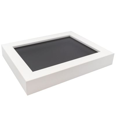 11x14 Shadow Box White Solid Pine Wood Display Frame with Black Acid-Free Backing UV Acrylic & Hanging Hardware with 0.75" Usable Depth and 0.75" Frame Moulding Width
