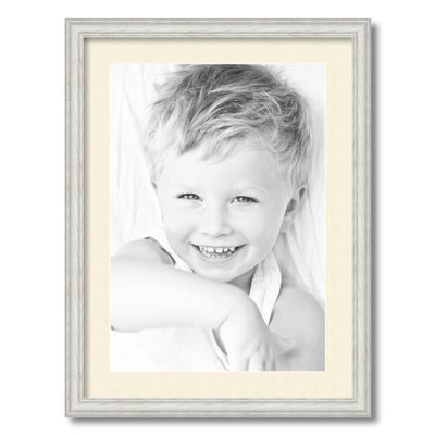 ArtToFrames 14x20 inch Off White Wash on Ash Picture Frame with 2 Inch Single Ivory Mat, SingleMat-0151-59504-475-14x20-81